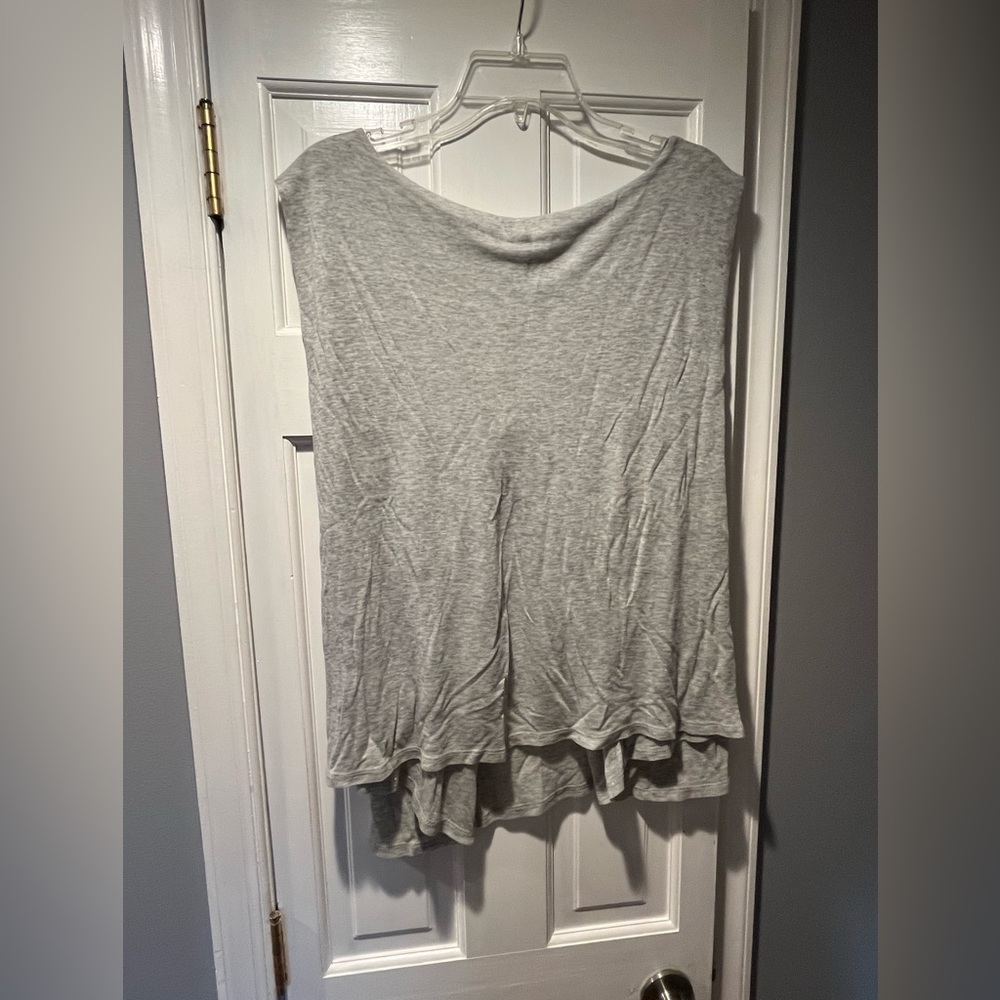 T by Alexander Wang Heather Gray Short Sleeve Draped Tee